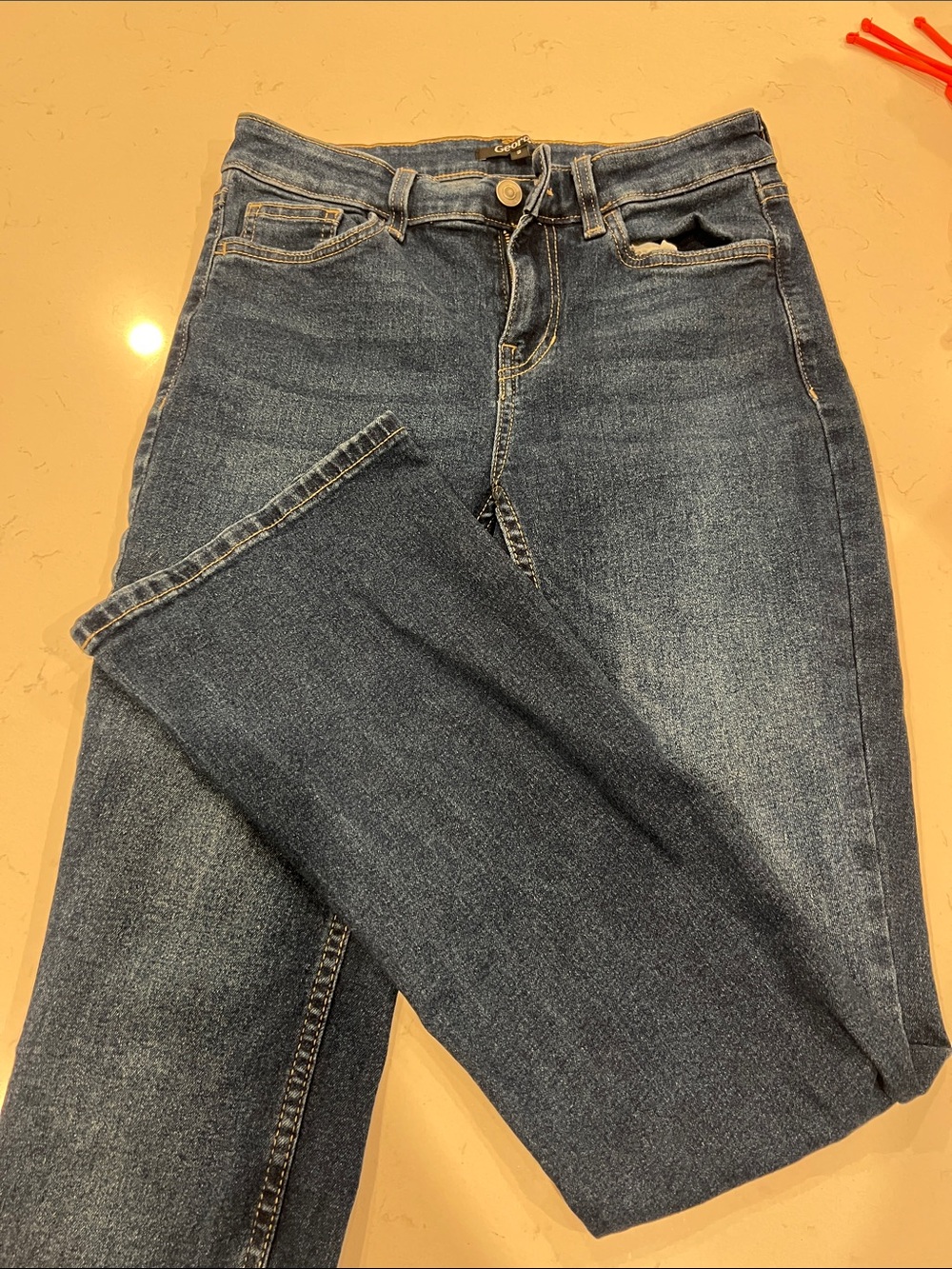 Classic High-Rise Boot-Cut Women's Jeans in Dark Blue